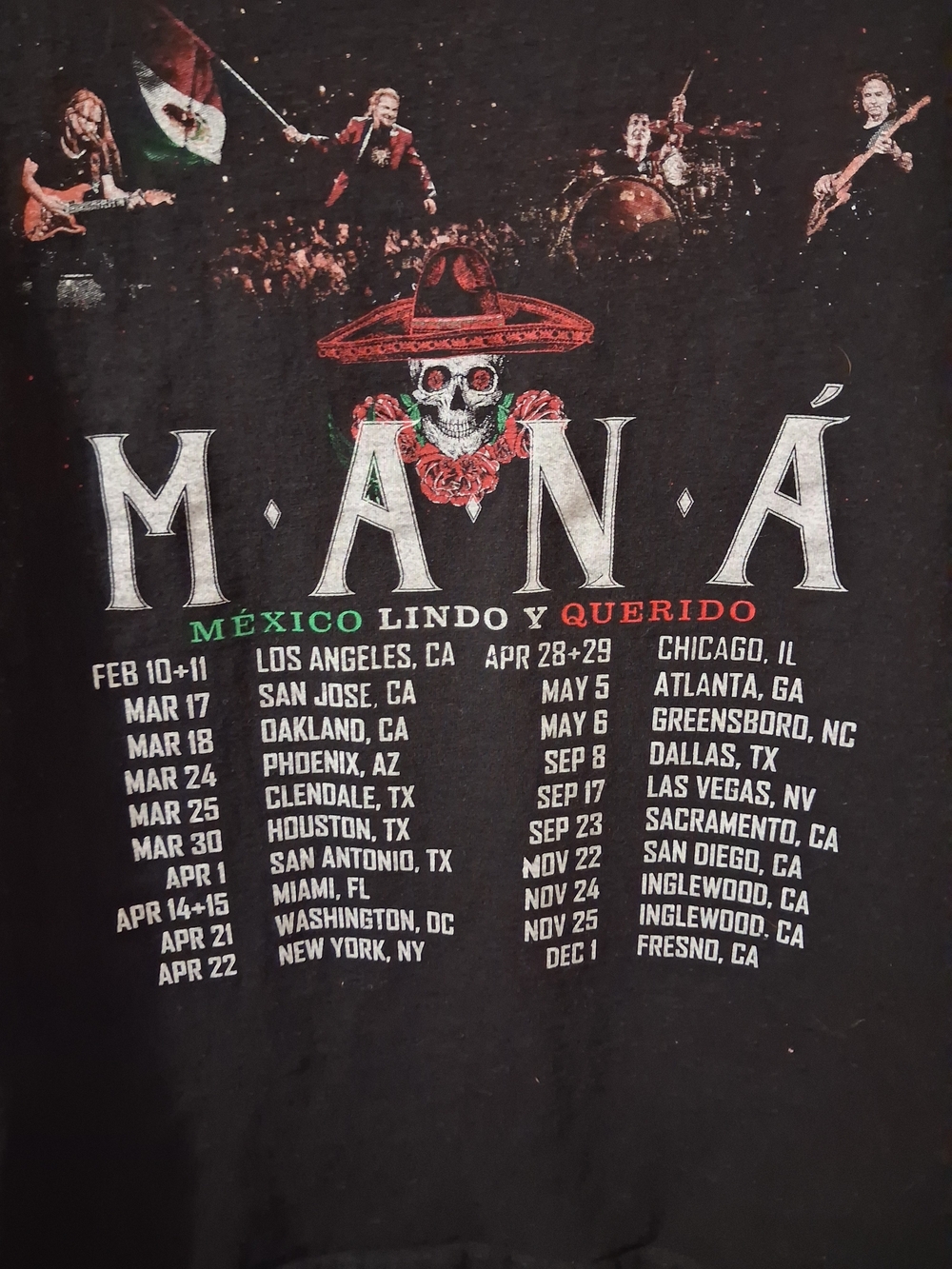 Maná "Lindo y Querido" Mexico Tour Tee - Black - Picture 5 of 5